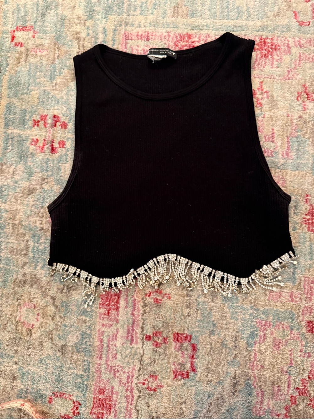 Zara Rhinestone Crop Tank - Picture 2 of 7